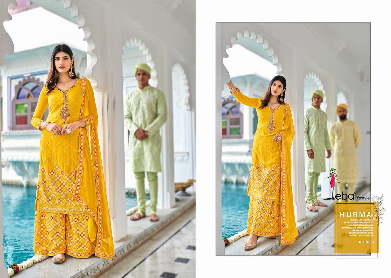Eba Hurma 35 Nx Festive Wear Georgette Heavy Work Embroidery Salwar Kameez Collection
